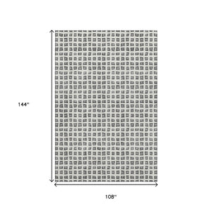 HomeRoots 9' Gray and Silver Geometric Washable Area Rug with UV Protection for Modern Home Décor and Durability 661520