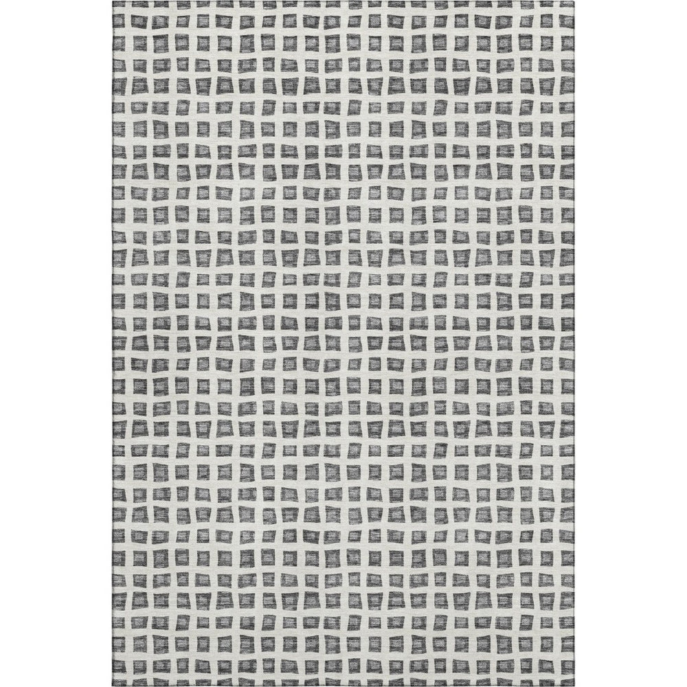 HomeRoots 9' Gray and Silver Geometric Washable Area Rug with UV Protection for Modern Home Décor and Durability 661520