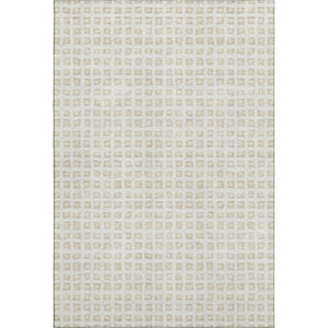 HomeRoots 8' X 10' Ivory And Beige Geometric Area Rug - Washable, UV-Protected, Durable Design for High-Traffic Spaces 661525