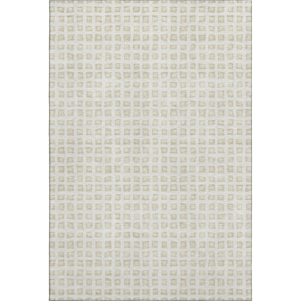 HomeRoots 10' X 14' Ivory & Beige Geometric Area Rug – Stain Resistant, UV Protected, Perfect for Homes! 661527