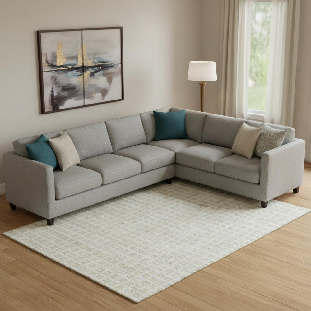 HomeRoots 10' X 14' Ivory & Beige Geometric Area Rug – Stain Resistant, UV Protected, Perfect for Homes! 661527