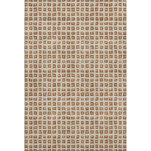 HomeRoots 8' X 10' Modern Rust Copper and Beige Geometric Area Rug - Washable, Stain Resistant, UV Protected 661537