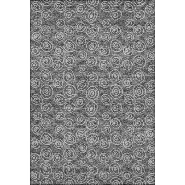 HomeRoots 8' X 10' Gray And Silver Polka Dot Washable Area Rug - Durable, Stylish, UV Protected for Modern Homes 661573