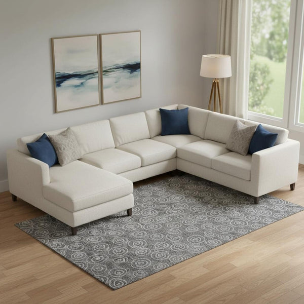 HomeRoots 8' X 10' Gray And Silver Polka Dot Washable Area Rug - Durable, Stylish, UV Protected for Modern Homes 661573