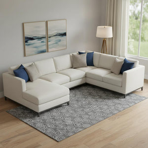 HomeRoots 10' Gray & Silver Polka Dot Washable Area Rug - UV Protected, Soft, Durable & Easy-Care Design! 661575