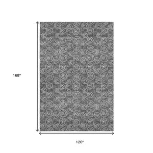 HomeRoots 10' Gray & Silver Polka Dot Washable Area Rug - UV Protected, Soft, Durable & Easy-Care Design! 661575