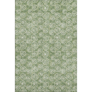 HomeRoots 8' X 10' Cheerful Green and Ivory Polka Dot Washable Area Rug with UV Protection for Everyday Use 661579