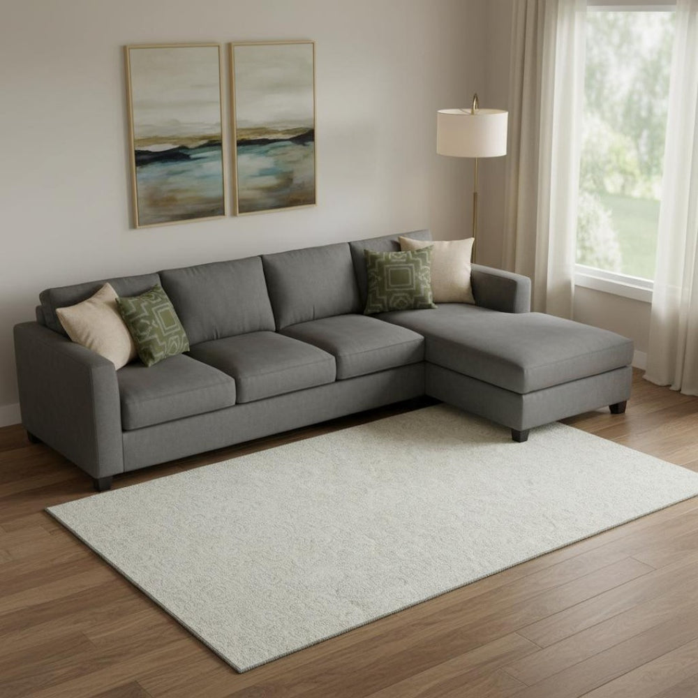 HomeRoots 8' X 10' Ivory and Beige Polka Dot Area Rug – Washable, UV Protected, Durable & Stylish for Any Room 661585
