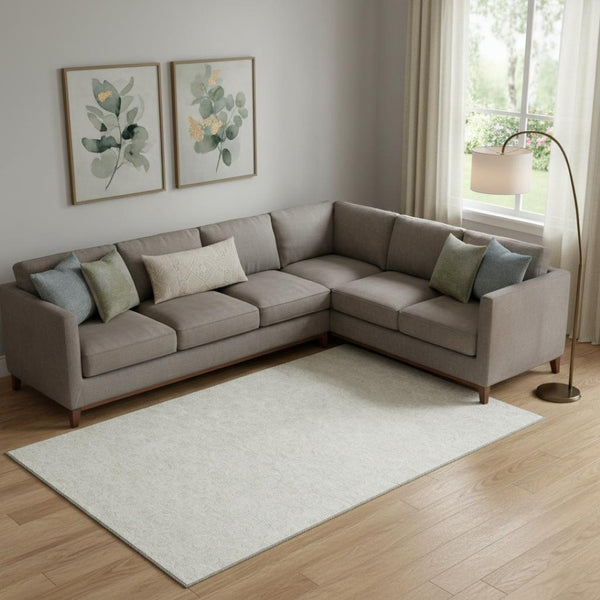 HomeRoots 9' X 12' Polka Dot Washable Area Rug - Ivory & Beige with UV Protection for Stylish, Family-Friendly Spaces 661586