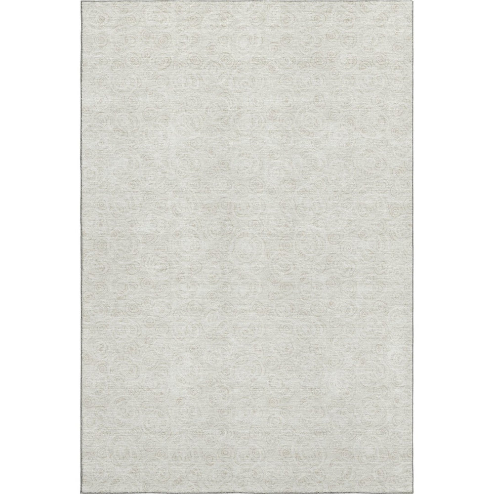 HomeRoots 10' Ivory and Beige Washable Polka Dot Area Rug – Stain-Resistant, UV Protected for Family Spaces 661587
