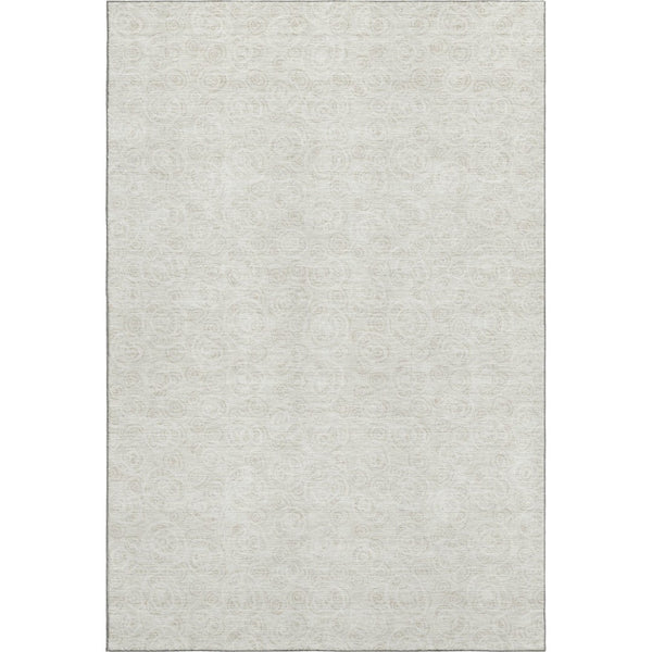 HomeRoots 10' Ivory and Beige Washable Polka Dot Area Rug – Stain-Resistant, UV Protected for Family Spaces 661587