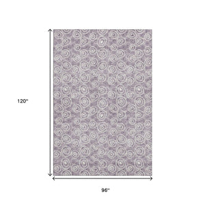 HomeRoots 8' X 10' Playful Lavender And Ivory Polka Dot Washable Area Rug With UV Protection For Homes 661591