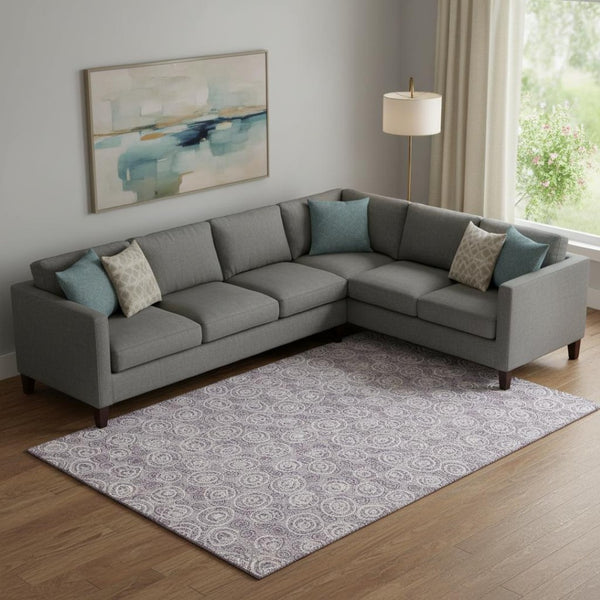 HomeRoots 8' X 10' Playful Lavender And Ivory Polka Dot Washable Area Rug With UV Protection For Homes 661591