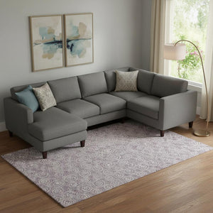 HomeRoots 9' X 12' Stylish Lavender and Ivory Polka Dot Washable Area Rug with UV Protection for Homes 661592