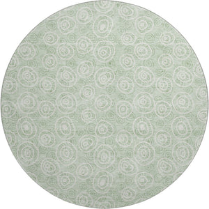 HomeRoots 8' Mint Green Polka Dot Round Rug – Washable, UV Protected & Perfect for Kids' Spaces and Pets! 661596