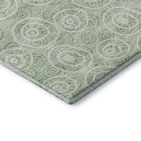 HomeRoots 8' Mint Green Polka Dot Round Rug – Washable, UV Protected & Perfect for Kids' Spaces and Pets! 661596