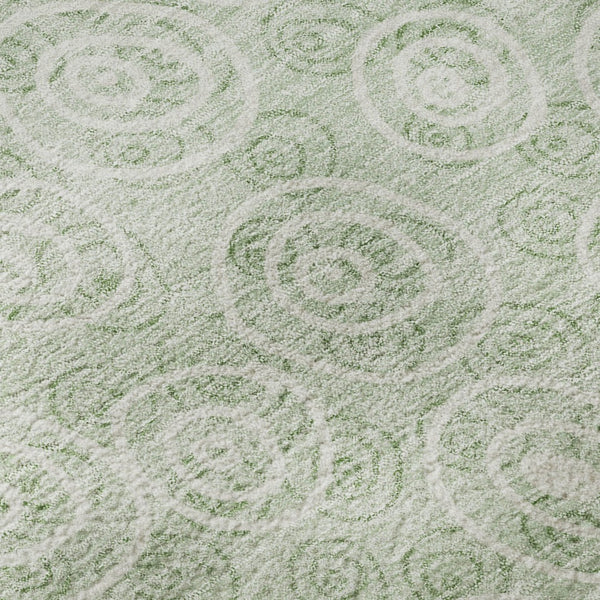 HomeRoots 8' Mint Green Polka Dot Round Rug – Washable, UV Protected & Perfect for Kids' Spaces and Pets! 661596
