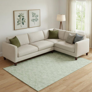 HomeRoots 8' X 10' Mint Green Polka Dot Washable Area Rug with UV Protection – Perfect for Kids & Pets! 661597