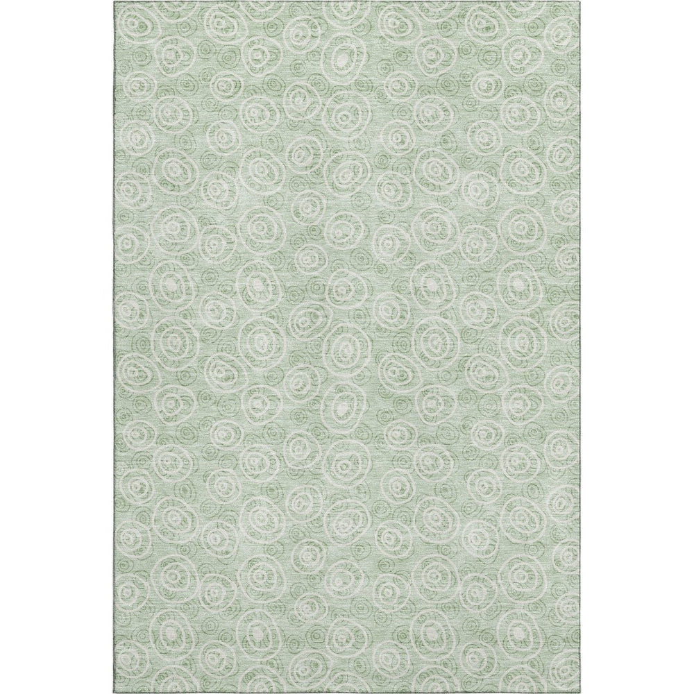 HomeRoots 9' Mint Green and Ivory Polka Dot Area Rug - Washable, UV-Protected, Perfect for High-Traffic Spaces! 661598