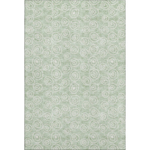 HomeRoots 10' X 14' Mint Green & Ivory Polka Dot Washable Area Rug – UV Protected, Stain-Resistant, Soft! 661599