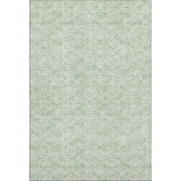 HomeRoots 10' X 14' Mint Green & Ivory Polka Dot Washable Area Rug – UV Protected, Stain-Resistant, Soft! 661599