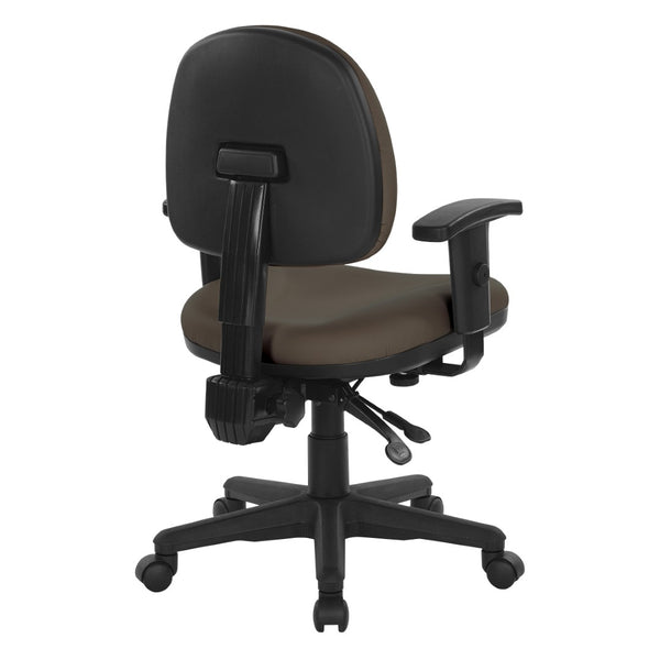 OSP Home Furnishings Sculptured Ergonomic Office Chair with Lumbar Support and Greenguard Certified Padding Graphite 8180-R111