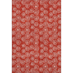 HomeRoots 8' X 10' Red And Ivory Polka Dot Washable Area Rug – Stylish, Stain-Resistant, UV Protected Comfort! 661609