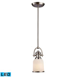 Brooksdale 5'' Wide 1-Light Mini Pendant - Satin Nickel - Includes LED Bulb 66161-1-LED Elk Lighting