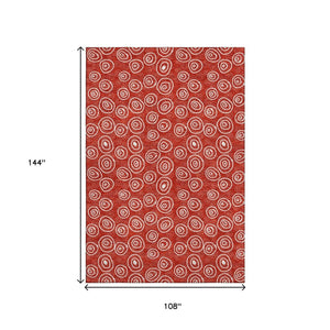 HomeRoots 9' X 12' Red And Ivory Polka Dot Area Rug – Stylish, Washable, UV-Protected for Kids and Pets! 661610