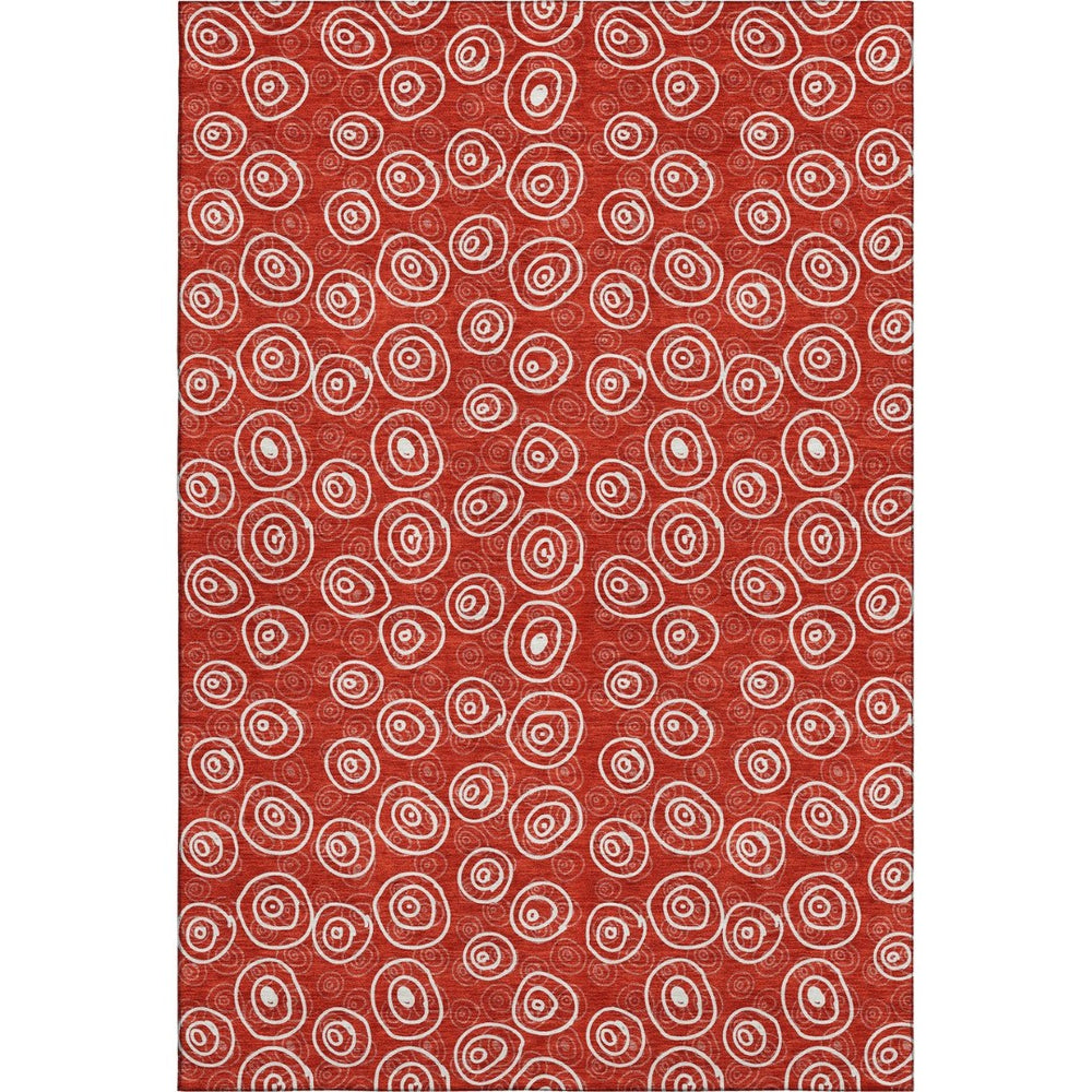 HomeRoots 9' X 12' Red And Ivory Polka Dot Area Rug – Stylish, Washable, UV-Protected for Kids and Pets! 661610