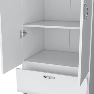 English Elm Tall Mayer Wardrobe Melamine with Hanging Rod, Two Doors & Drawers — Durable, Space-Saving Closet Solution B128P203060