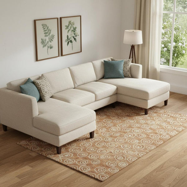 HomeRoots 9' X 12' Terra Cotta Polka Dot Washable Area Rug with UV Protection for Modern & Classic Spaces 661622