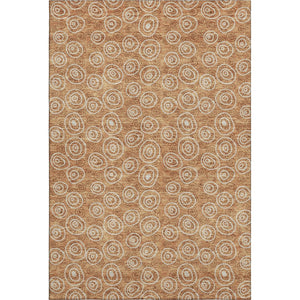 HomeRoots 10' X 14' Terra Cotta Polka Dot Washable Area Rug with UV Protection - Stylish, Durable & Family-Friendly! 661623