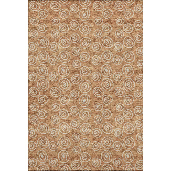 HomeRoots 10' X 14' Terra Cotta Polka Dot Washable Area Rug with UV Protection - Stylish, Durable & Family-Friendly! 661623