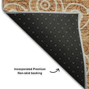 HomeRoots 10' X 14' Terra Cotta Polka Dot Washable Area Rug with UV Protection - Stylish, Durable & Family-Friendly! 661623