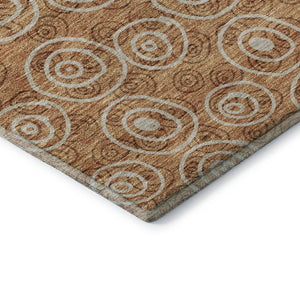 HomeRoots 10' X 14' Terra Cotta Polka Dot Washable Area Rug with UV Protection - Stylish, Durable & Family-Friendly! 661623
