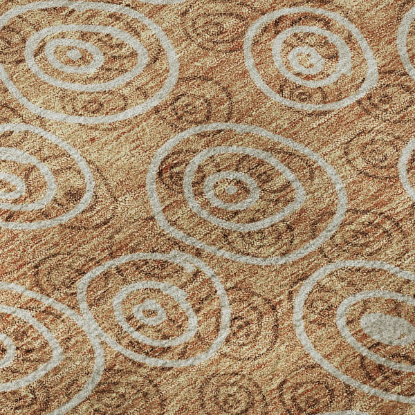 HomeRoots 10' X 14' Terra Cotta Polka Dot Washable Area Rug with UV Protection - Stylish, Durable & Family-Friendly! 661623
