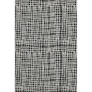 HomeRoots 10' X 14' Black And Ivory Striped Area Rug - Durable, Stain-Resistant, UV Protected for Versatile Spaces 661629