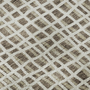 HomeRoots 9' X 12' Brown & Ivory Striped Area Rug - Washable, UV Protected, Durable & Stylish for Any Space 661634