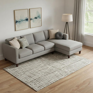 HomeRoots 10' X 14' Striped Washable Area Rug in Brown & Ivory - Durable, Stain Resistant, UV Protected Design 661635