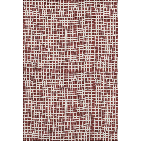 HomeRoots 9' X 12' Burgundy And Ivory Striped Area Rug – Durable, Washable, UV-Protected for Homes & Patios 661640
