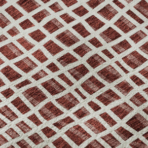 HomeRoots 9' X 12' Burgundy And Ivory Striped Area Rug – Durable, Washable, UV-Protected for Homes & Patios 661640
