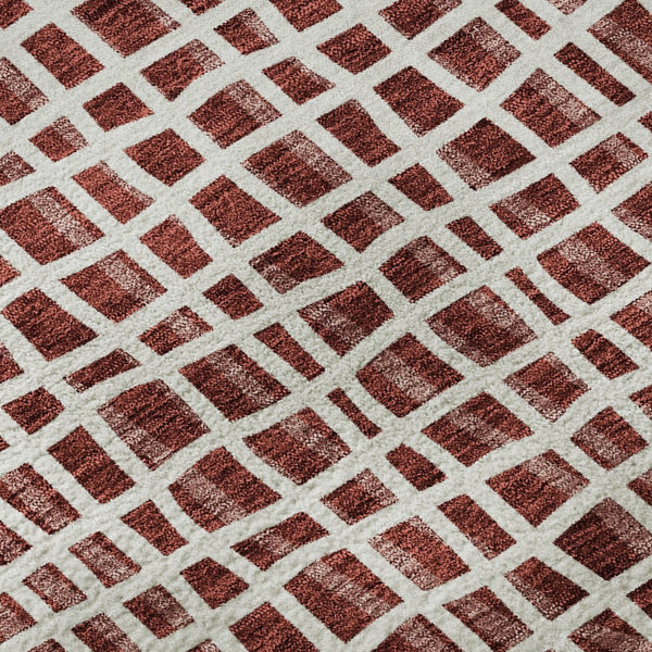 HomeRoots 9' X 12' Burgundy And Ivory Striped Area Rug – Durable, Washable, UV-Protected for Homes & Patios 661640