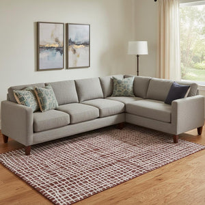 HomeRoots 9' X 12' Burgundy And Ivory Striped Area Rug – Durable, Washable, UV-Protected for Homes & Patios 661640