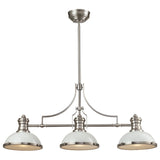 Chadwick 47'' Wide 3-Light Linear Chandelier - Satin Nickel with Gloss White 66165-3 Elk Lighting