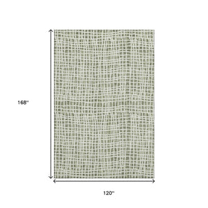 HomeRoots 10' Green and Ivory Striped Washable Area Rug - UV Protected, Stain Resistant, Durable Design for Homes 661653