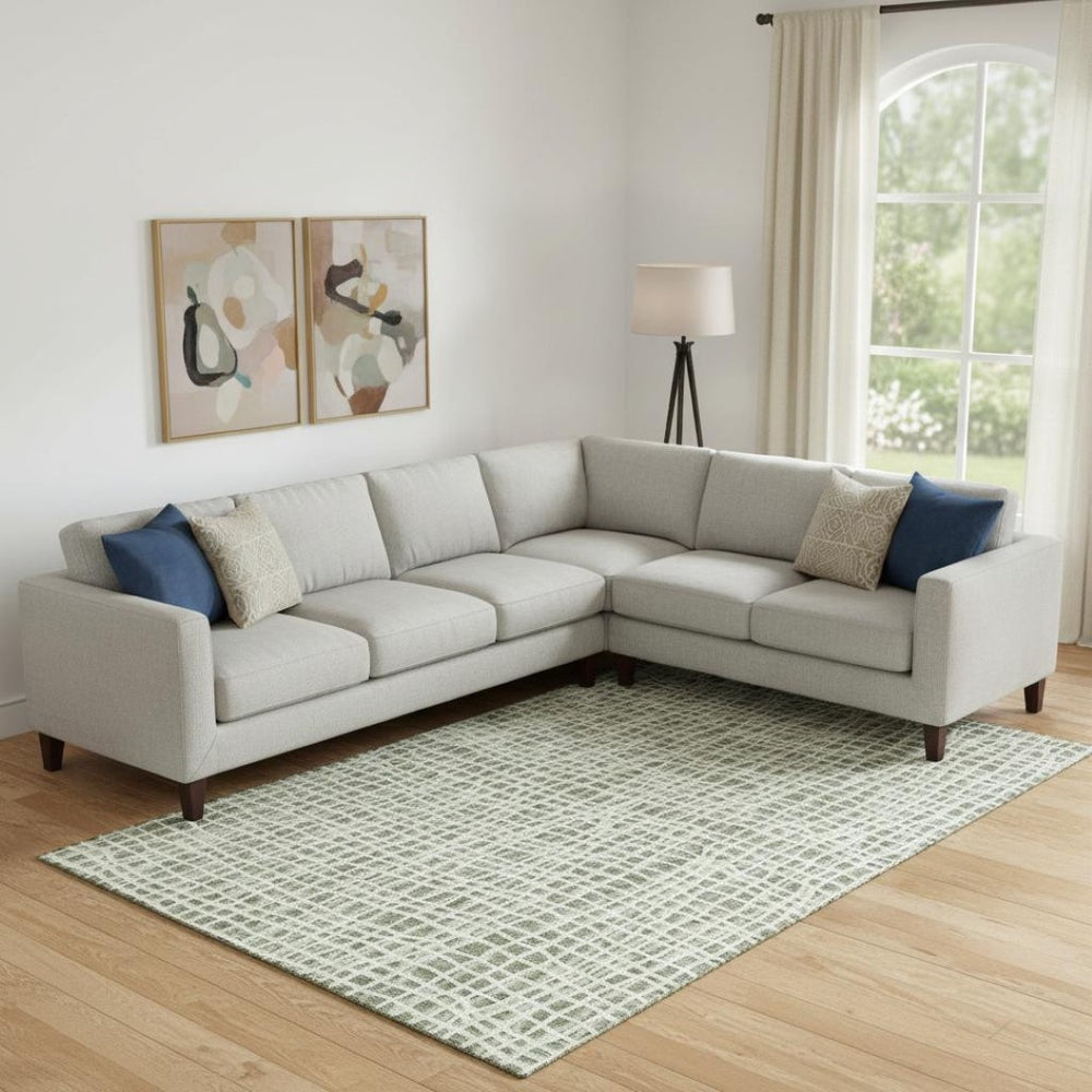HomeRoots 10' Green and Ivory Striped Washable Area Rug - UV Protected, Stain Resistant, Durable Design for Homes 661653