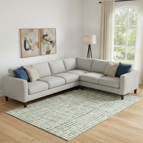 HomeRoots 10' Green and Ivory Striped Washable Area Rug - UV Protected, Stain Resistant, Durable Design for Homes 661653
