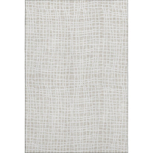 HomeRoots 8' X 10' Ivory Striped Washable Area Rug - Durable, Stain Resistant, UV Protected for High Traffic Spaces 661657