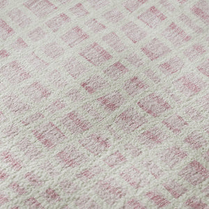 HomeRoots 8' Pink and Ivory Striped Round Rug - Washable, UV Protected, Durable, Perfect for Busy Homes! 661680